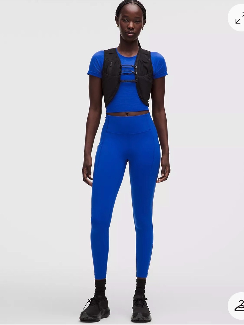 Mid Rise Blue Lululemon speed leggings with pockets ankle length